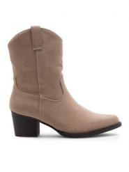 Jenny Fairy Kowbojki EMILY HY2219-4 Beżowy. Brązowe botki damskie Jenny Fairy, z syntetyku, bez obcasa, na słupku, bez zapięcia. Za 149.99 zł.