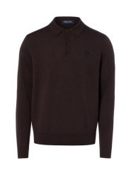 Fred Perry Sweter Mężczyźni Wełna brązowy, S. Brązowe swetry męskie Fred Perry, m, bez wzorów, z dzianiny, bez kołnierzyka. Za 899.95 zł.