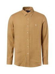 Polo Ralph Lauren Męska koszula lniana Mężczyźni Regular Fit len brązowy, XXL. Brązowe koszule męskie Polo Ralph Lauren, m, bez wzorów, ze lnu, bez kołnierzyka, bez ramiączek. Za 819.95 zł.