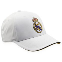 Real Madryt czapka z daszkiem dla dorosłego biała. Białe czapki z daszkiem damskie Real Madrid, bez wzorów, z elastanu. Za 99.00 zł.