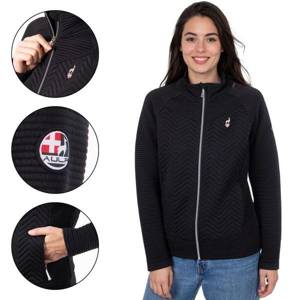 Bluza polarowa damska AULP SIMIX oddychająca. Czarne bluzy bez kaptura damskie Aulp, z polaru. W wyprzedaży za 279.99 zł.