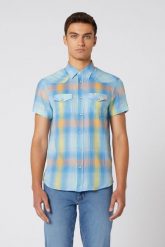 WRANGLER SS WESTERN SHIRT MĘSKA KOSZULA DRAGON YELLOW W5J06DY08 112130150. Żółte koszule męskie Wrangler, m, bez wzorów, bez kołnierzyka, bez ramiączek. Za 129.99 zł.
