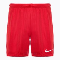 Spodenki piłkarskie damskie Nike Dri-FIT Park III Knit Short. Czerwone szorty damskie Nike, bez wzorów, sportowe. Za 66.99 zł.