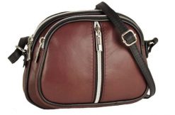 Listonoszka bordowa BARBERINI'S skórzana 03-5. Czerwone shopper bag damskie Barberinis, bez wzorów, ze skóry, na ramię, bez dodatków. Za 172.99 zł.