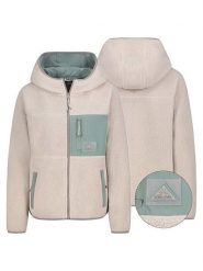 Sublevel Kurtka polarowa w kolorze kremowo-miętowym rozmiar: S. Brązowe kurtki damskie Sublevel, s, bez wzorów, z polaru, bez kaptura. Za 130.50 zł.