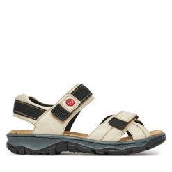 Sandały Rieker. Brązowe sandały damskie Rieker, bez wzorów, bez obcasa, na płaskiej podeszwie. Za 223.99 zł.