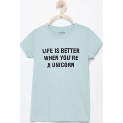 T-shirt z napisem - Zielony. Zielone koszulki dziewczęce Reserved, l, bez wzorów, bez kołnierzyka. Za 24.99 zł.
