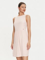 Armani Exchange Sukienka koktajlowa 6DYA06 YN5TZ 14BQ Écru Regular Fit. Sukienki damskie Armani Exchange, bez wzorów, z wiskozy, wizytowe, bez kołnierzyka, bez ramiączek. Za 459.99 zł.