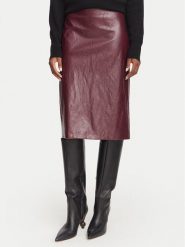 Marella Spódnica z imitacji skóry Biada 2623106071 Bordowy Slim Fit. Czerwone spódniczki damskie Marella, bez wzorów, ze skóry. Za 769.99 zł.