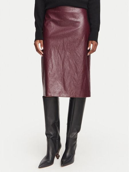 Marella Spódnica z imitacji skóry Biada 2623106071 Bordowy Slim Fit. Czerwone spódniczki damskie Marella, bez wzorów, ze skóry. Za 769.99 zł.