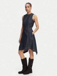 G-Star Raw Sukienka jeansowa D29077-D539 Granatowy Regular Fit. Niebieskie sukienki damskie G-Star Raw, m, bez wzorów, z bawełny, retro, bez kołnierzyka, bez ramiączek. Za 539.99 zł.