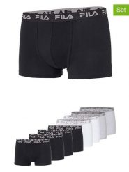 Fila Bokserki (8 par) w kolorze czarnym, białym i szarym rozmiar: XL. Białe bokserki męskie Fila, bez wzorów. Za 173.99 zł.