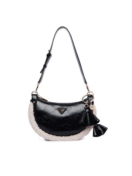Guess Torebka Katie HWTW22 53180 Czarny. Czarne torebki klasyczne damskie Guess, z aplikacjami, ze skóry, bez dodatków. Za 494.99 zł.