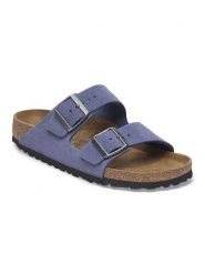 Birkenstock Skórzane klapki "Arizona" w kolorze niebieskim rozmiar: 40. Niebieskie klapki damskie Birkenstock, bez wzorów, ze skóry, bez obcasa. Za 440.28 zł.