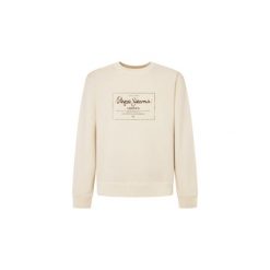 Bluza Pepe Jeans Simon. Białe bluzy sportowe męskie Pepe Jeans, na zimę, bez wzorów, z jeansu, eleganckie, bez kołnierzyka, bez ramiączek. Za 292.70 zł.