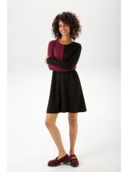 Aniston Sukienka w kolorze czarno-bordowym rozmiar: 36. Czarne sukienki damskie Aniston, bez wzorów, z wiskozy, bez kołnierzyka, bez ramiączek, mini. Za 106.38 zł.