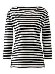 Oui Koszulka w kolorze czarno-kremowym rozmiar: 42. Brązowe bluzki damskie Oui, bez wzorów, bez kołnierzyka, bez ramiączek. Za 143.90 zł.