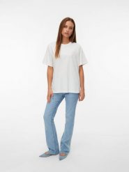 Vero Moda Koszulka w kolorze białym rozmiar: XS. Białe bluzki damskie Vero Moda, xs, bez wzorów, z bawełny, bez kołnierzyka. Za 84.21 zł.