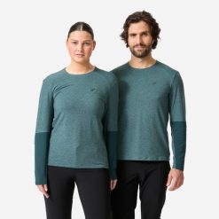 Koszulka rowerowa MTB unisex Rockrider oddychająca. Zielone t-shirty sportowe męskie ROCKRIDER, l, z lyocellu, bez ramiączek, rowerowe. Za 139.99 zł.