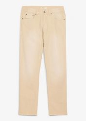 Lekkie jeansy regular fit z elastyczną wstawką w talii, z kolorowego denimu, straight. Brązowe jeansy męskie bonprix. Za 47.99 zł.