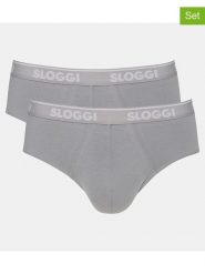 Sloggi Slipy (2 pary) w kolorze szarym rozmiar: L. Szare slipki męskie Sloggi, bez wzorów. Za 39.58 zł.