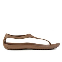 Sandały japonki damskie sportowe Crocs Sexi Flip Wmns. Brązowe sandały damskie Crocs, bez wzorów, z materiału, bez obcasa. Za 189.00 zł.
