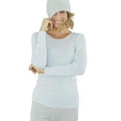 Damska koszulka z długim rękawem Damart Thermolactyl. Białe t-shirty damskie DAMART, bez wzorów, bez kołnierzyka. Za 183.50 zł.