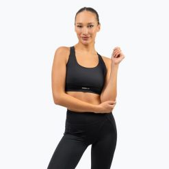 Biustonosz NEBBIA Agile. Czarne biustonosze sportowe damskie Nebbia, bez wzorów. Za 78.99 zł.