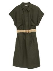 Tom Tailor Sukienka w kolorze khaki rozmiar: 36. Brązowe sukienki damskie Tom Tailor, na co dzień, s, bez wzorów, z tkaniny, klasyczne, bez kołnierzyka, bez ramiączek, midi, proste. Za 122.96 zł.
