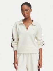 Tommy Hilfiger Bluza Rugby UW0UW06629 Kremowy Relaxed Fit. Białe bluzy bez kaptura damskie Tommy Hilfiger, xs, z bawełny. Za 329.99 zł.