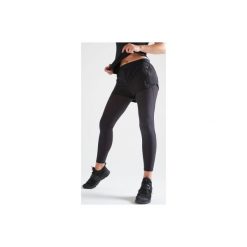Legginsy ze spodenkami fitness kardio damskie 500 czarne. Czarne legginsy damskie DOMYOS, l, bez wzorów, z elastanu, na fitness i siłownię. Za 79.99 zł.