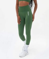 Legginsy modelujące Seamless Super Strong - Zielony. Zielone legginsy damskie JOY STUDIO, l, bez wzorów, z materiału, z podwyższonym stanem, na fitness i siłownię. Za 199.00 zł.