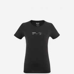 Koszulka damska z krótkim rękawem Millet Intense Essential Ts Ss W active fit. Czarne topy sportowe damskie Millet, m, bez wzorów, z tkaniny, bez ramiączek. W wyprzedaży za 118.15 zł.