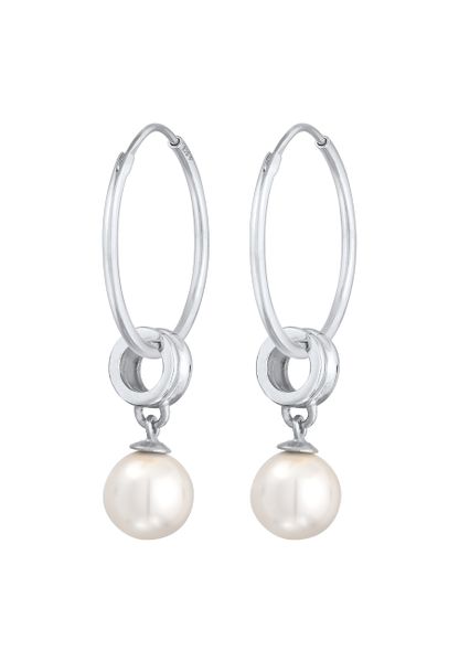Nenalina Damskie kreole Classic Round z syntetyczną perłą w srebrze próby 925 Sterling Silver Kolczyki 1 ct. Szare kolczyki damskie Nenalina, z perłą, srebrne. Za 293.99 zł.