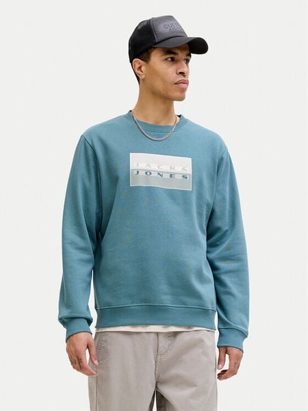 Jack & Jones Bluza Fusion 12289807 Niebieski Relaxed Fit. Niebieskie bluzy bez kaptura męskie Jack & Jones, m, z syntetyku. Za 95.99 zł.