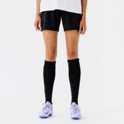 Spodenki do piłki nożnej damskie Kipsta Viralto. Czarne szorty damskie KIPSTA, bez wzorów, z elastanu, sportowe. Za 39.99 zł.