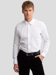 Koszula męska bawełniana biała Menes 101. Białe koszule męskie Big Star, l, bez wzorów, z bawełny, bez kołnierzyka, bez ramiączek. W wyprzedaży za 159.99 zł.