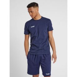 Koszulka sportowa z krótkim rękawem męska Hummel hmlGO cotton. Niebieskie t-shirty sportowe męskie HUMMEL, m, bez ramiączek, do piłki nożnej. Za 67.00 zł.