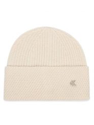 Calvin Klein Czapka LV04F8118G Kremowy. Białe czapki zimowe damskie CALVIN KLEIN, z wełny. Za 169.99 zł.