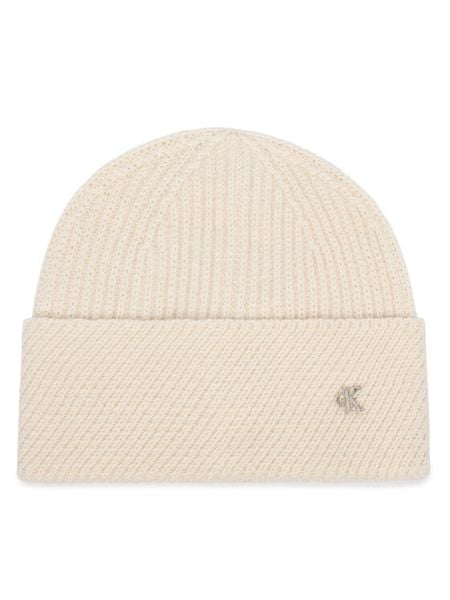 Calvin Klein Czapka LV04F8118G Kremowy. Białe czapki zimowe damskie CALVIN KLEIN, z wełny. Za 169.99 zł.