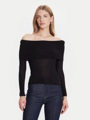 Guess Sweter W5BR48 Z0612 Czarny Slim Fit. Czarne swetry klasyczne damskie Guess, xs, z wiskozy, bez kołnierzyka. Za 339.99 zł.