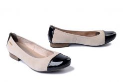 RIEKER 51998-60 beige combination, czółenka damskie. Brązowe czółenka damskie Rieker, bez wzorów, bez obcasa, na obcasie. Za 299.90 zł.