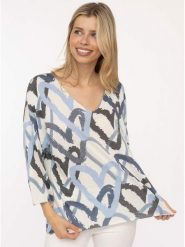 Zwillingsherz Koszulka "Herzen" w kolorze kremowo-błękitnym rozmiar: onesize. Brązowe t-shirty damskie Zwillingsherz, bez wzorów, bez kołnierzyka. Za 119.95 zł.