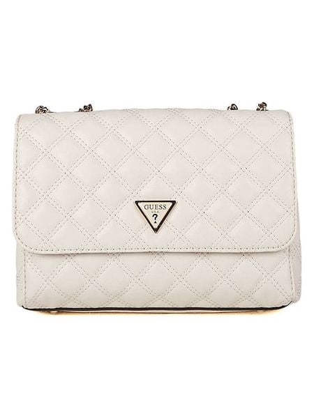 Guess Torebka w kolorze białym - 25 x 18 x 8 cm rozmiar: onesize. Białe torebki klasyczne damskie Guess, z aplikacjami, z materiału, pikowane, bez dodatków. Za 429.61 zł.
