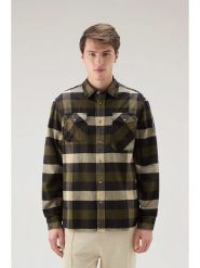 Woolrich Koszula "Trail" - Regular fit - w kolorze oliwkowo-czarno-beżowym rozmiar: S. Brązowe koszule męskie Woolrich, s, z aplikacjami, z bawełny, bez kołnierzyka, bez ramiączek. Za 294.28 zł.