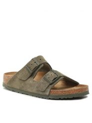 Birkenstock Sandały Arizona 1025720 Zielony. Zielone sandały damskie Birkenstock, bez wzorów, ze skóry, bez obcasa, na płaskiej podeszwie. Za 539.99 zł.
