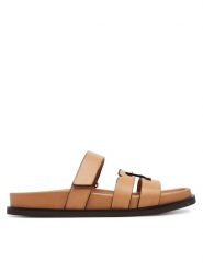 Tory Burch Klapki Ines Sport 168791 Brązowy. Brązowe klapki damskie Tory Burch, bez wzorów, ze skóry, bez obcasa. Za 1,619.00 zł.