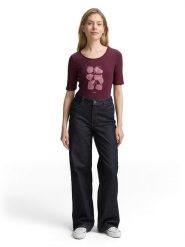 Tom Tailor Koszulka w kolorze czerwonym rozmiar: XL. Czerwone bluzki damskie Tom Tailor, xl, bez wzorów, z bawełny, bez kołnierzyka. Za 48.39 zł.