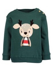 Blue Seven Bluza w kolorze ciemnozielonym rozmiar: 74. Zielone bluzy i bluzki niemowlęce Blue Seven, bez wzorów, z bawełny, bez ramiączek, bez kaptura. Za 30.71 zł.