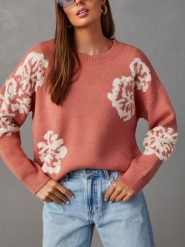 Milan Kiss Sweter w kolorze szaroróżowym rozmiar: XL. Różowe swetry klasyczne damskie Milan Kiss, xl, bez kołnierzyka. Za 191.42 zł.